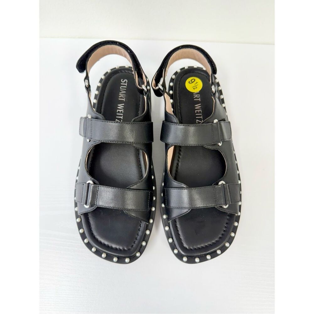 Stuart Weitzman Black and White Edgy Sandals